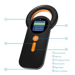 Bluetooth Pet Microchip Reader,3-in-1(2.4GHz Wireless+Bluetooth+USB) Animal U…