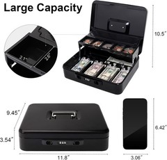 Portable Cash Box with Secure Combo Lock