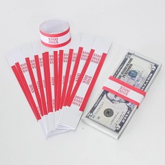 100 ABA Standard Red Self-Adhesive Currency Straps for Efficient Bill Organiz…