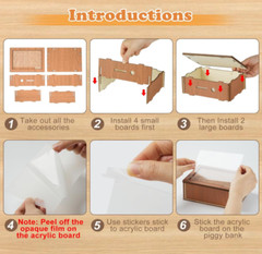 10,000 Savings Challenge Box, Cash Vault Wooden Money Savings Box 10000 Dollar,