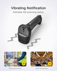 Wireless Bluetooth Barcode Scanner Charging Base1D 2.4G Read On Screen