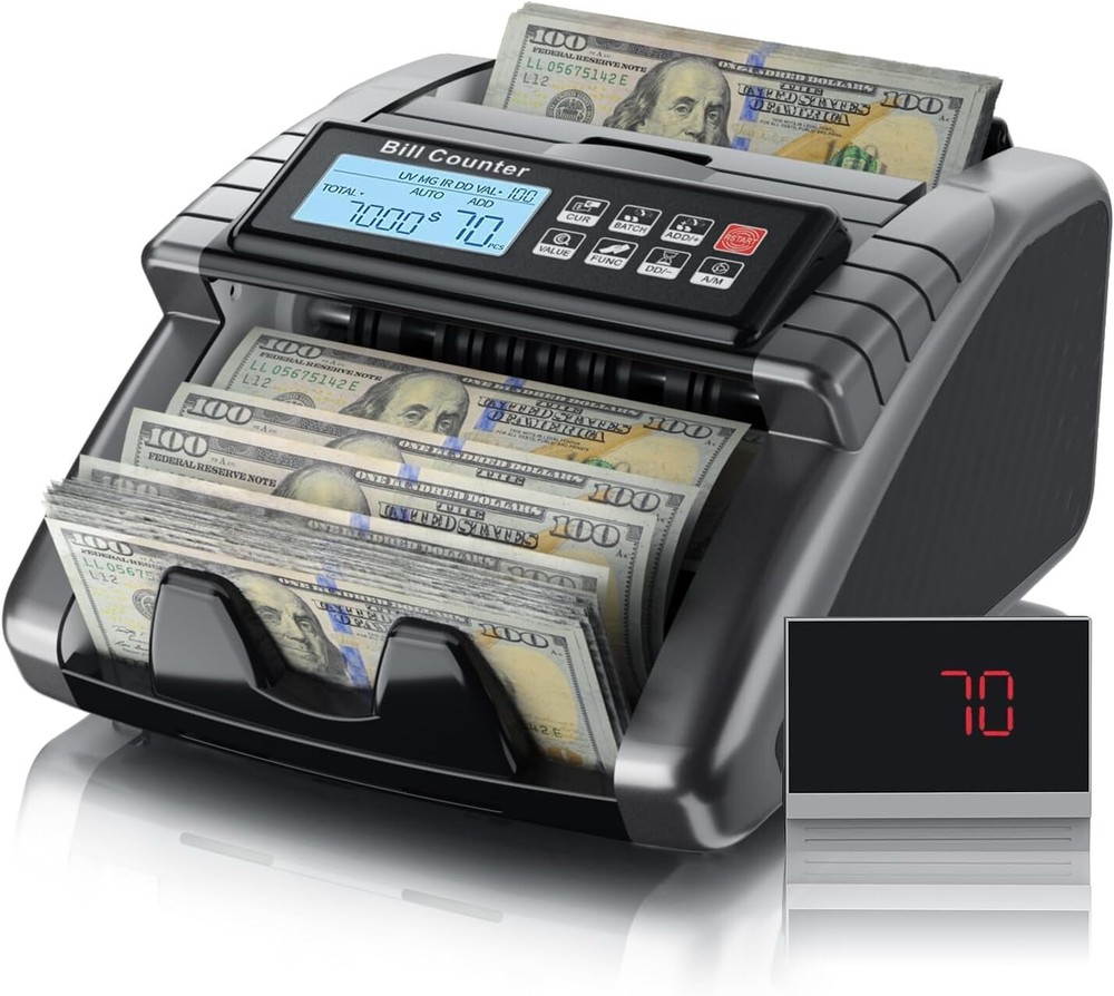 LOLARAN AL1000 Money Counter Machine with Value Counting，Support Dollar and Euro