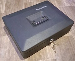 Sentry Safe Cash Box With Key Lock & Money Tray Dark Gray