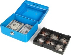 5.9-Inch Waterproof Metal Cash Box with Key Lock – Perfect for Storage & Safety