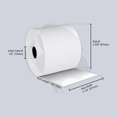 Gorilla Supply 2 1/4 in x 150 ft Bond Paper Rolls, 2.25″ x 150′ – 9 Pack