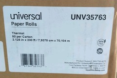 Universal Thermal Paper Rolls 3 1/8″ x 230′ 50 Per Carton UNV35763 New Sealed