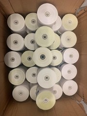 3″ 2-PLY WHITE AND CANARY YELLOW PRINTER RECEIPT BOND PAPER ROLLS 45 ROLLS NEW