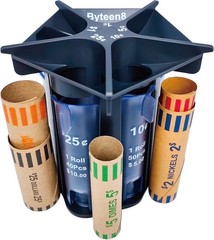 5-in-1 Coin Counter Sorter Tube U.S. Change Organizer Roller Holder