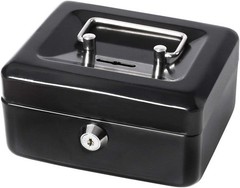 Small Portable Cash Box with Key Lock – Metal Coin Bank for Adults & Kids