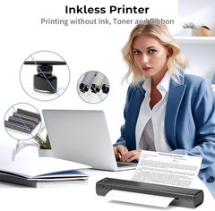 Portable Printers Wireless for Travel, M08F Printer, Grey and Black