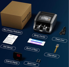 Money Counter for Dollar, Euro, MXN w/ UV/MG/IR Counterfeit Detection LCD Screen