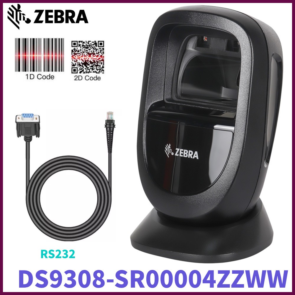 Zebra DS9308-SR00004ZZWW Desktop Hands-free 1D/2D Barcode Scanner w RS232 Cable