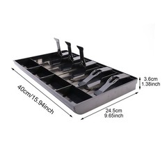 Cash Money Tray Replacement 5 Bill/ 4 Coin Drawer Register free size, black