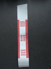 1 – Red $500 Cash Money Self-Sealing Straps Currency Bands