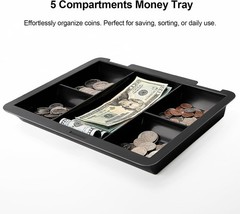 X-Large Secure Cash Box with Key Lock & Removable Tray – Durable Metal Design