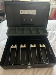 KYODOLED Locking Cash/Money Saving Organizer Box with Lock Safe with Key and Cas