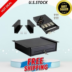 13″ Electronic Cash Register Drawer with Under-Counter Bracket, 4 Bill & 5 Coin