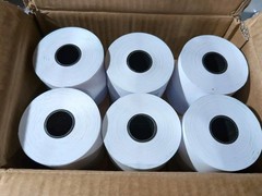 Moqra Sticky Thermal Receipt Paper Rolls 80mm x 170ft Linerless 12 Pack