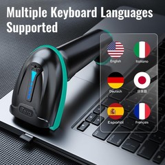 Tera Barcode Scanner 1D Wireless with Battery Level Teal, Teal