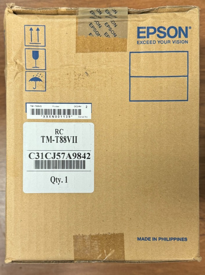 New EPSON TM-T88VII TM-T88 VII POS Receipt printer w/ Network NIC
