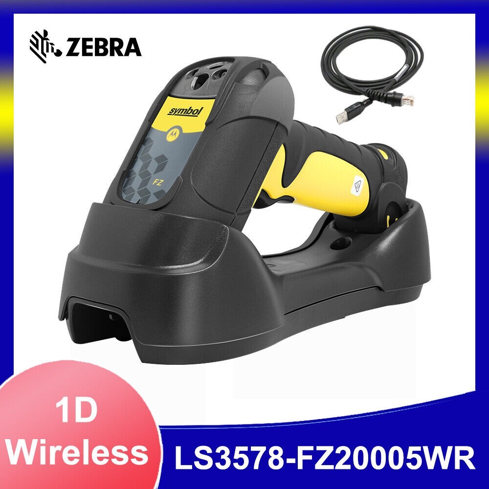 Symbol LS3578-FZ20005WR 1D Wireless Rugged Barcode Scanner W/ USB Cable+Cradle
