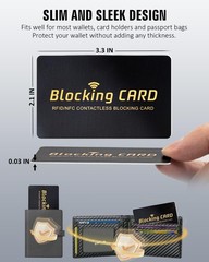 RFID Blocking Card,Contactless NFC Debit Credit Card Passport Protector, One Car