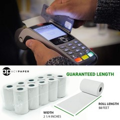 2 1/4 x 50′ Thermal Paper, Verifone Vx520 Ingenico ICT220 ICT250 FD400 (10 Rolls