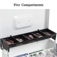 Cash Box with Key Lock 11.8×9.5×3.5 Inches Durable Metal Lock Box for Money