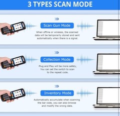 1D 2D Portable Inventory Scanner,JRHC Collector Counter 2.4G Wireless Barcode…