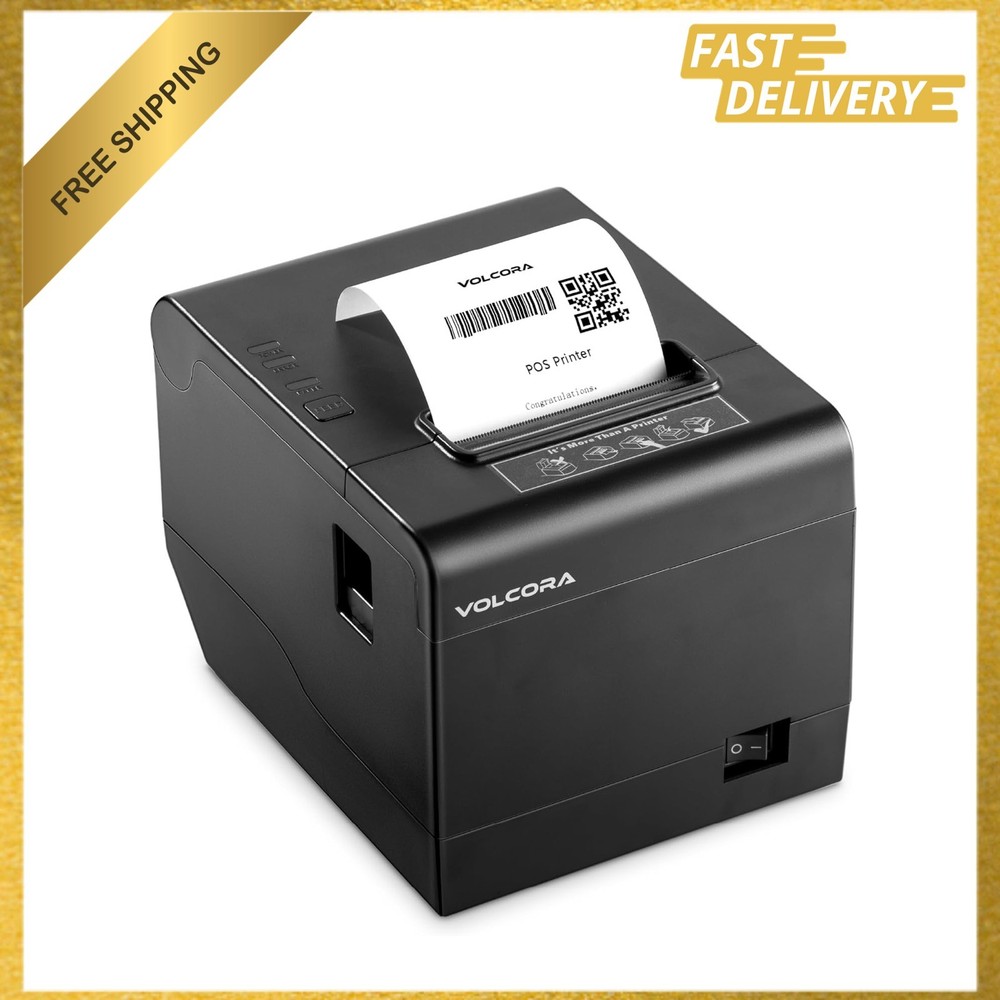 Thermal Receipt Printer, 80mm POS Printer with Auto Cutter, USB Ethernet