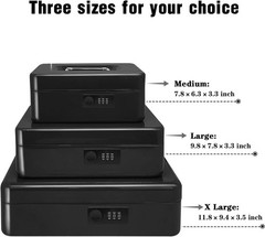 Secure Steel Cash Box with Combination Lock and Removable Tray – Metal Money …
