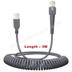 3M USB A to RJ45 Coiled Cable For Zebra DS3408-SR DS3508 DS3478 DS3578 LS7808