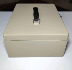 Vtg. MMF Industries Cash Metal Lock Box, no key 11″W x 7.75″D x 4″H