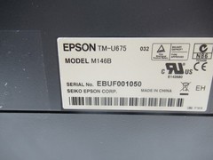 Epson TM-U675 M146B Receipt Printer Check Endorser USB Interface