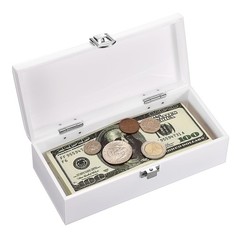 Hipiwe Cash Box Acrylic Money Holder Box Money Saving Organizer for Cash Collect