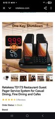 NEW! Retekess TD172 Queuing Restaurant Pager Calling System Guest 20 Buzzers