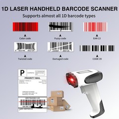 Laser Wireless Handheld Barcode Reader with Stand Bluetooth & 2.4Ghz and USB Wir