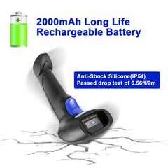 1D Wireless 2.4G Cordless USB Wired Barcode Scanner Reader Gun With Stand