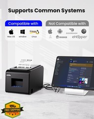 vretti Thermal Receipt Printer 80mm USB Serial LAN Black
