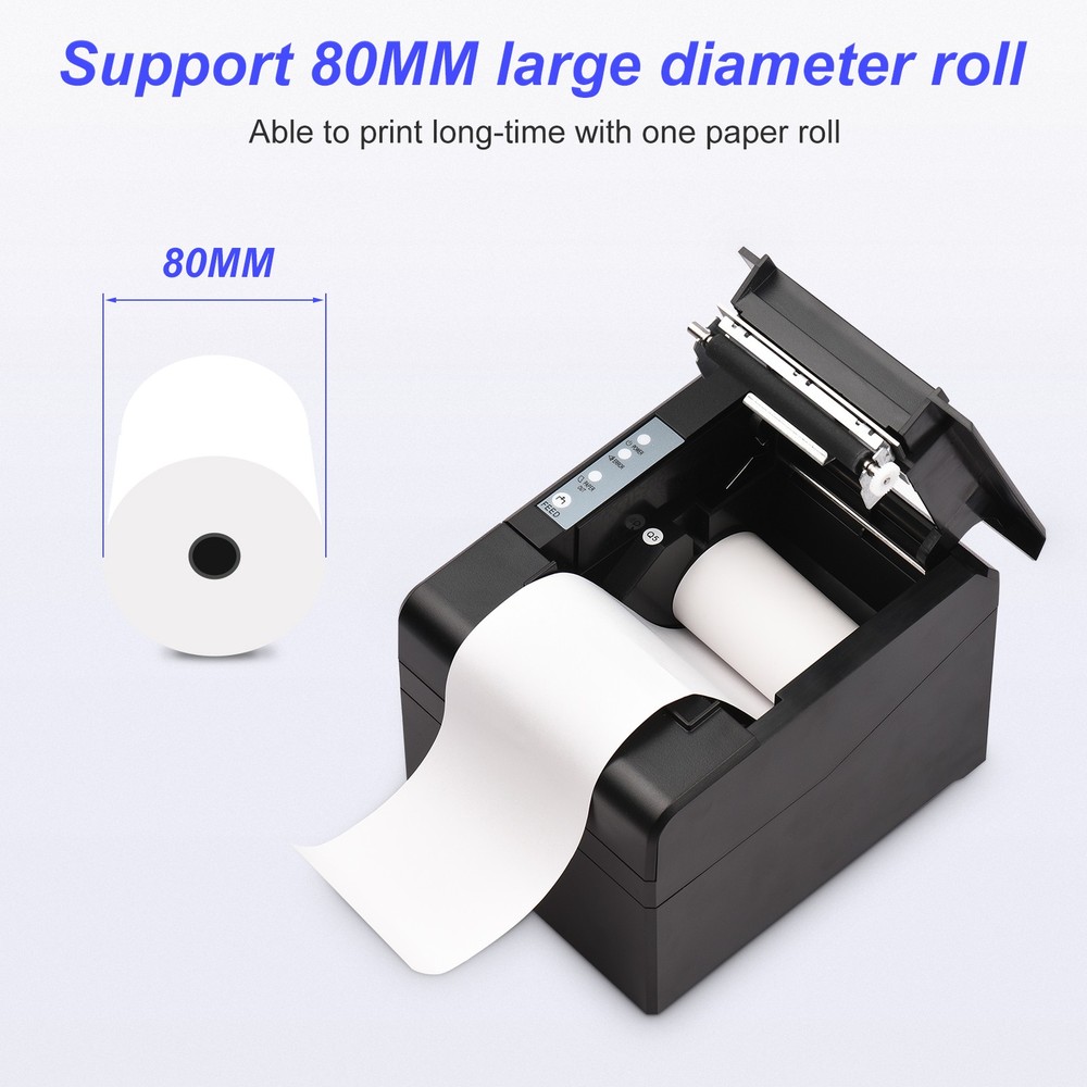 Thermal Receipt Printer 80mm Desktop Direct Thermal Printing USB Connection MNVX