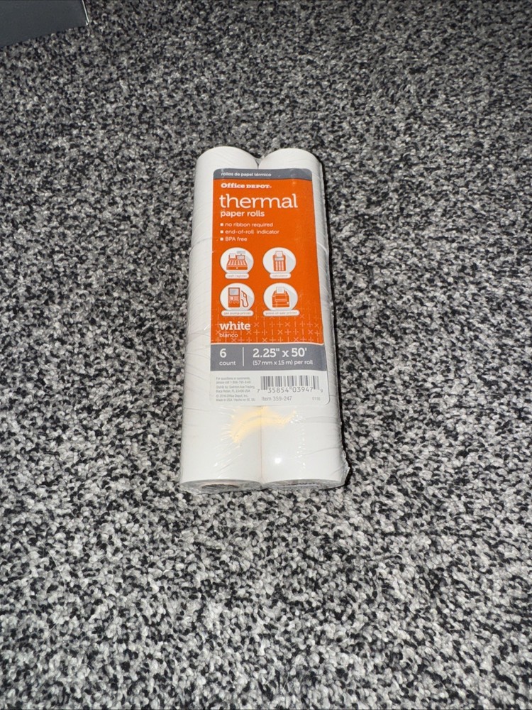 Office Max Thermal Paper Rolls 2.25×50 6 Pack