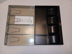 Steel Cash Box Combination Lock Small Money Organizer Removable Tray 11.5″L
