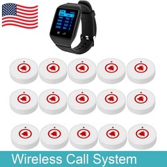 CATEL Restaurant Cafe Wireless Waiter Pager Set 1Watch 15Call Buttons Service
