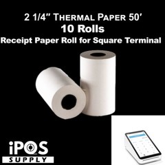 iPOS Supply Receipt Paper 10 Rolls for Square Terminal Credit Card Machine
