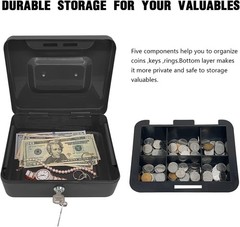 Fire Chest Fireproof Safe Lock Hidden Box Hide Money Cash,Document with Key Lock