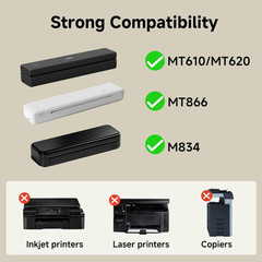BPA-Free Inkless Thermal Printer Paper, 200 Sheets US Letter Size, 8.5 x 11 Inch
