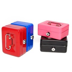 Small Cash Box with Lock and Slot Metal Coin Piggy Bank for Adults and Kids