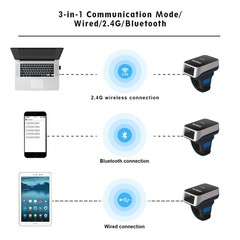 Ring Scanner Sumicor Wearable Finger Bar Code Reader Portable Mnin 3-In-1 Usb