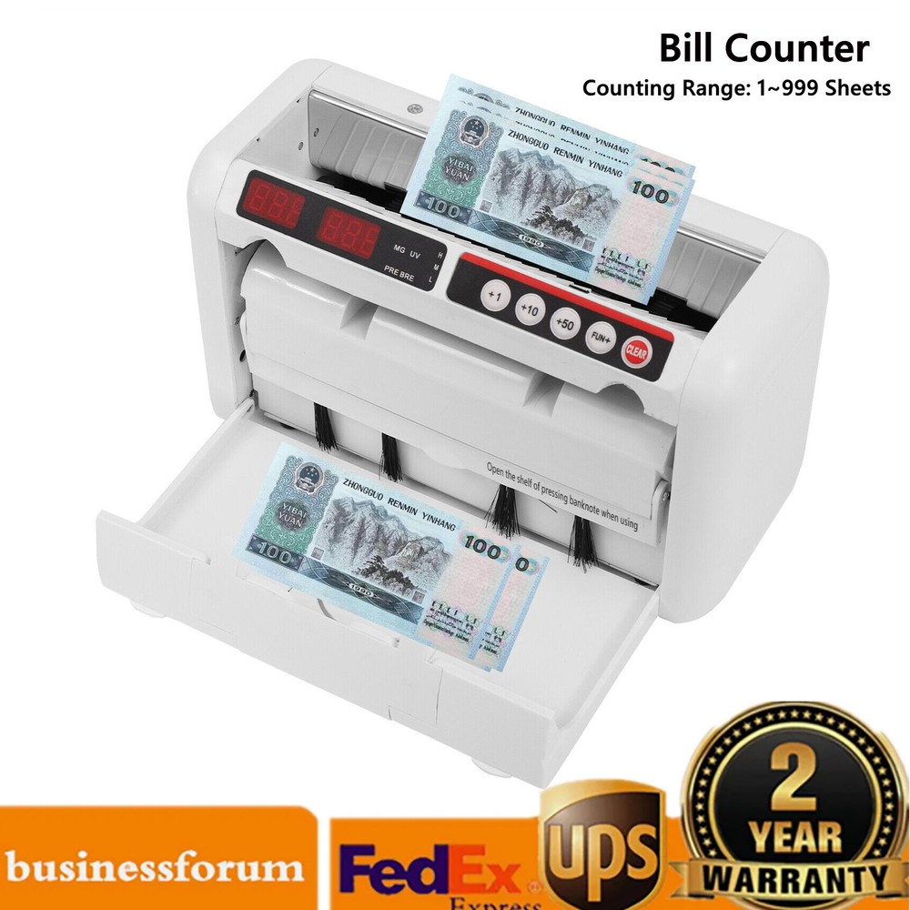 Bill Counter Money Cash Counting Machine Portable Rechargeable UV Detection New