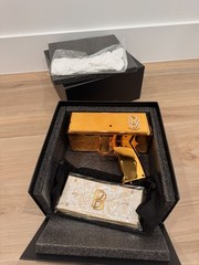 Ben Baller Gold Money Gun Iced Out With Ben Baller Bucks/Gloves